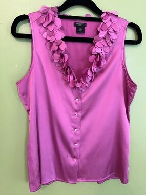 Ann Taylor Petal Satin Sleeveless Top